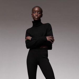 High collar knit sweater